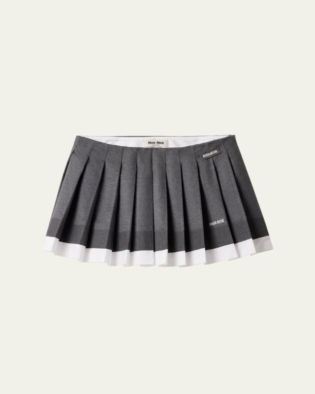 Mid-Rise Pleated Mini Skirt